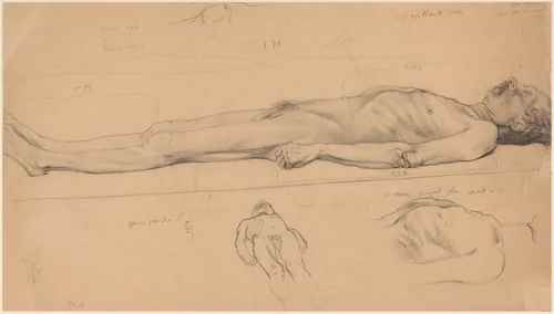 The Corpse (Study for The Dead Christ) by Félix Vallotton, drawing, 1893