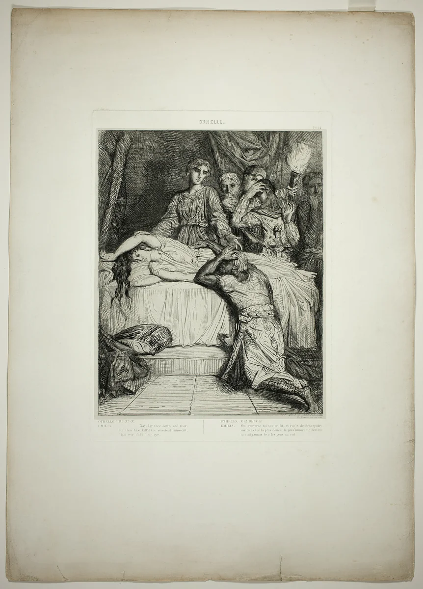 Oh! Oh! Oh!, plate fourteen from Othello by Théodore Chassériau, print, 1844