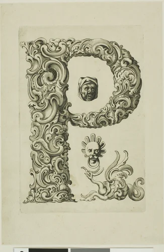 Letter P by Peter Aubry, print, 1630