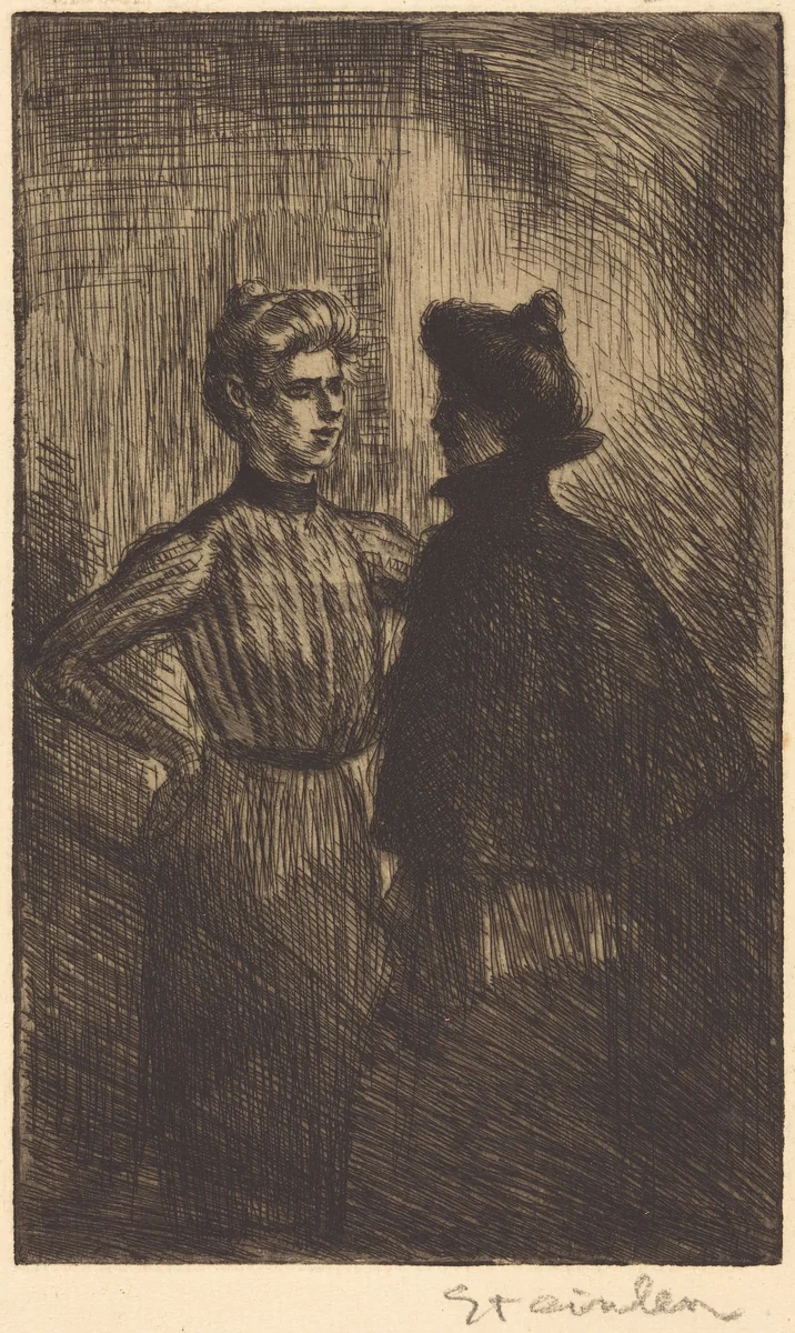 The Encounter (Recontre) by Théophile Alexandre Steinlen, print, 1902