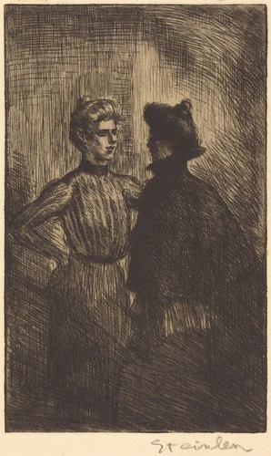 The Encounter (Recontre) by Théophile Alexandre Steinlen, print, 1902