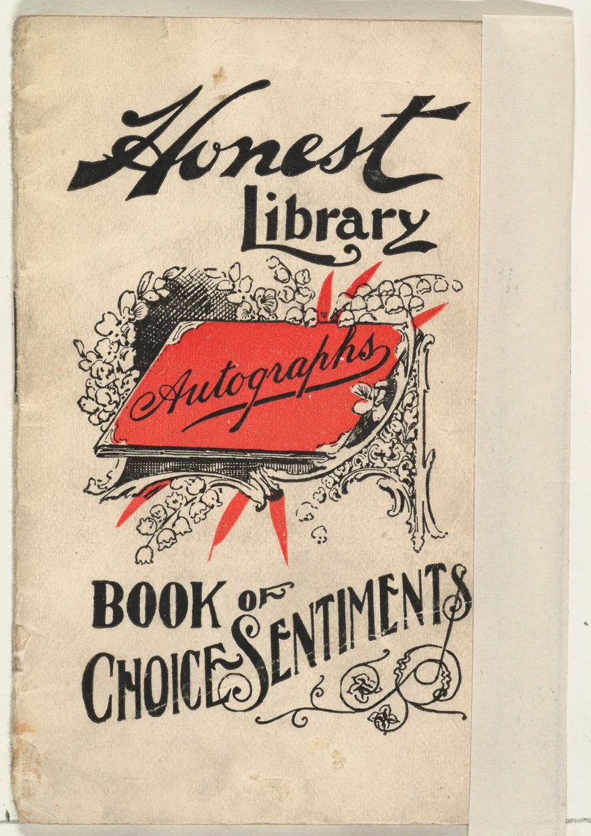 Book of Choice Sentiments, from the Honest Library series (N115) issued by Duke Sons & Co. to promote Honest Long Cut Tobacco by W. Duke, Sons & Co., print, 1896