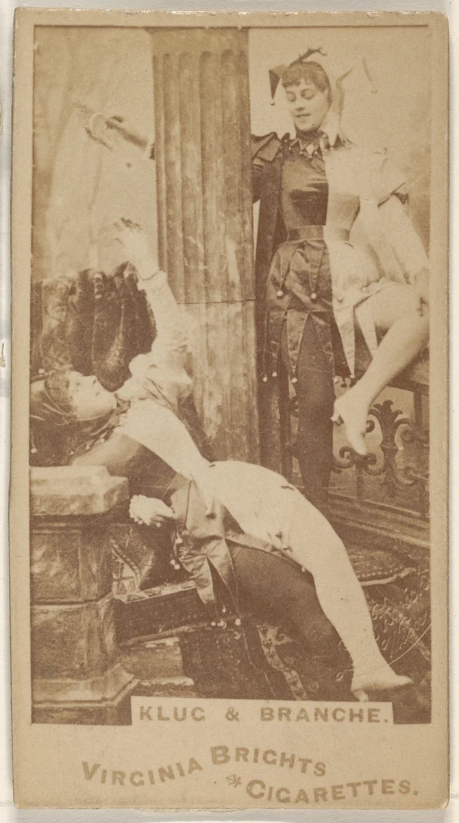 Klug and Branche, from the Actors and Actresses series (N45, Type 1) for Virginia Brights Cigarettes by Allen & Ginter, photograph, 1885-1891