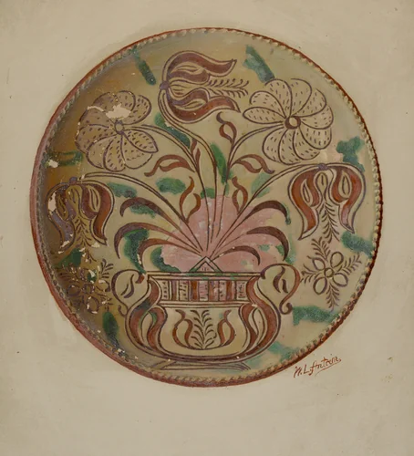 Pa. German Plate by William Antrim, index of american design, 1936