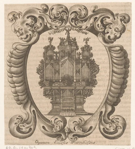 Orgel van het Proosdij Wettenhausen by Johann Eckhard Löffler, print, 1681