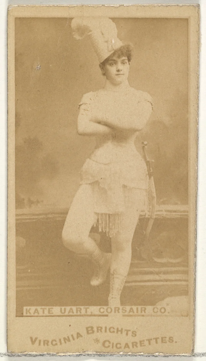 Kate Uart, Corsair Co., from the Actors and Actresses series (N45, Type 1) for Virginia Brights Cigarettes by Allen & Ginter, photograph, 1885-1891