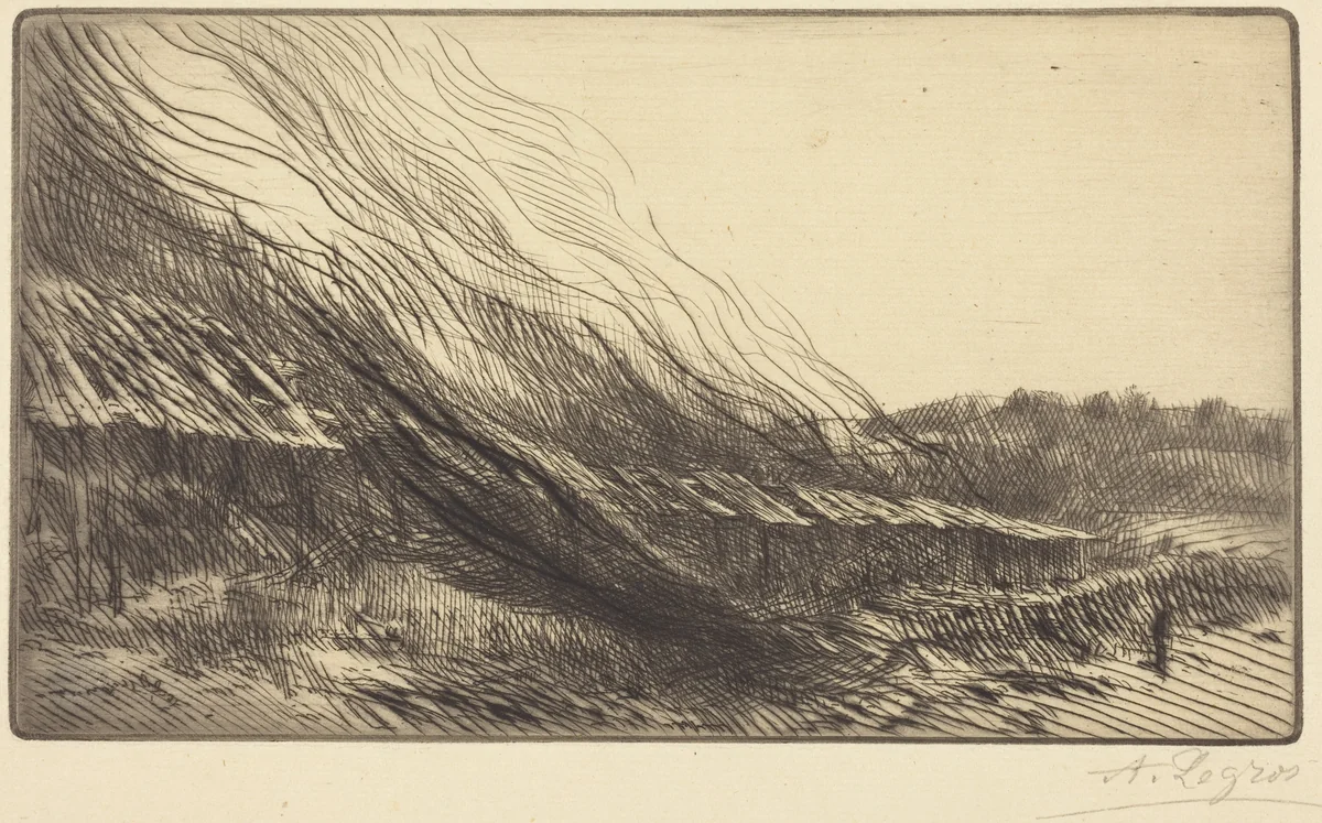 Rope-yards (Les corderies) by Alphonse Legros, print, 1837-1911