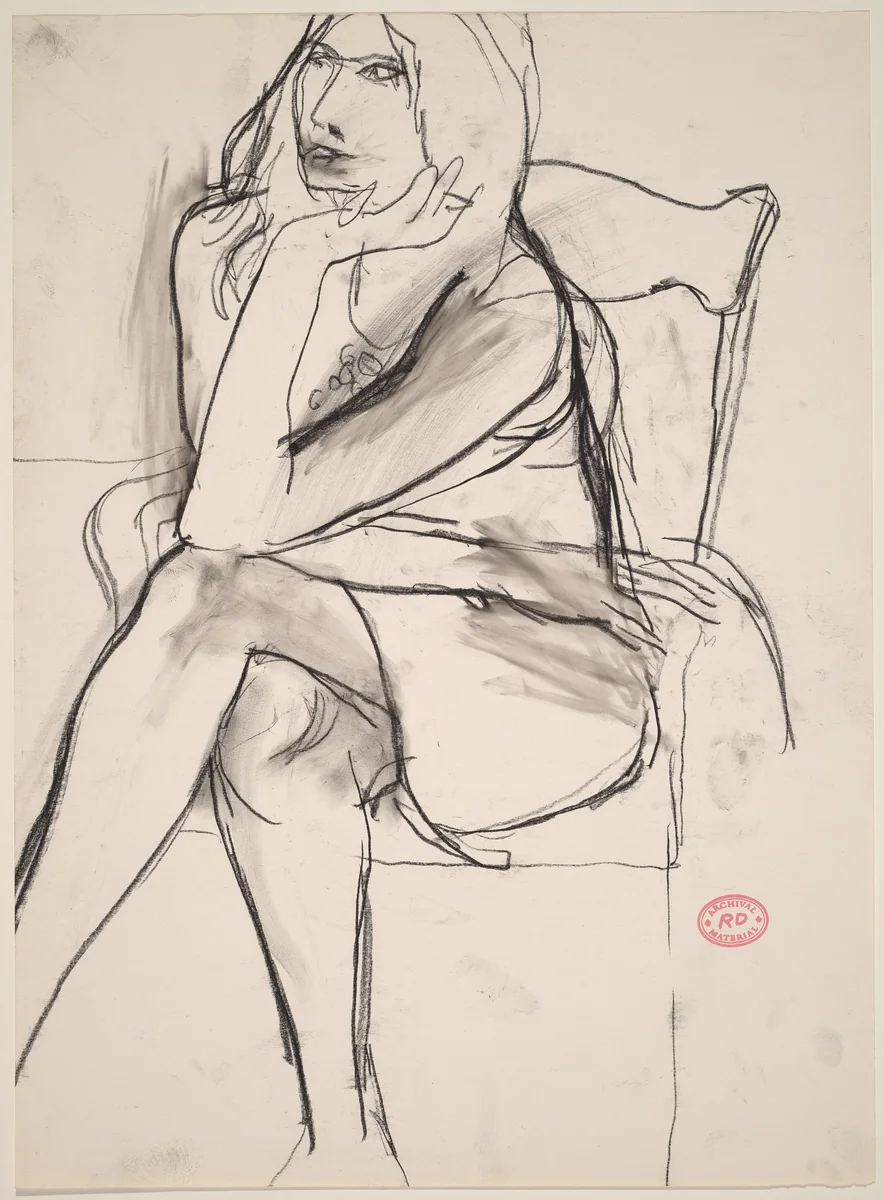 Untitled [seated woman crossing her legs] by Richard Diebenkorn, drawing, 1955-1967