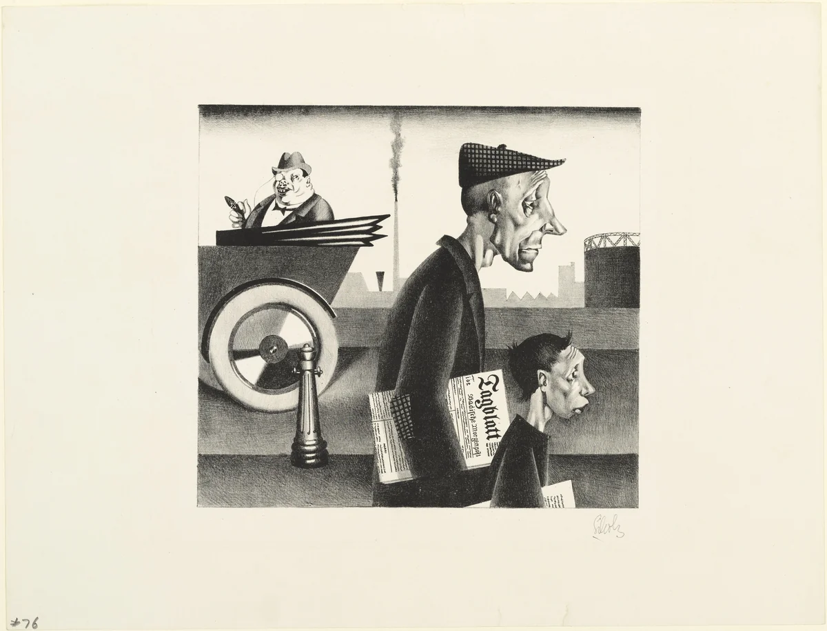 Newspaper Carrier (Zeitungsträger) from the periodical in portfolio form Die Schaffenden, vol. 4, no. 4 by Georg Scholz, print, 1921