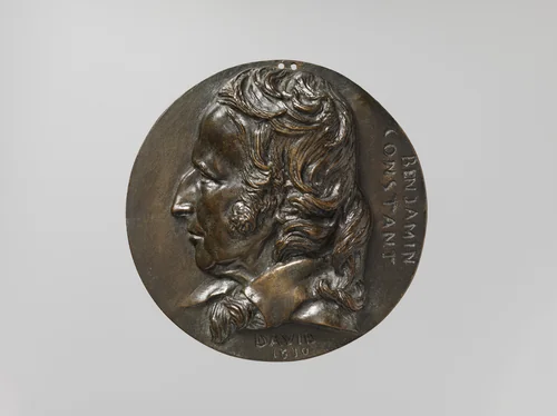 Henri-Benjamin Constant de Rebecque (1767–1830) by Pierre-Jean David d'Angers, metalwork, 1830
