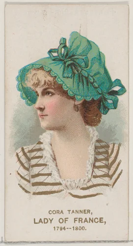 Cora Tanner as a Lady of France, 1794-1800, from the set Actors and Actresses, Second Series (N71) for Duke brand cigarettes by W. Duke, Sons & Co., print, 1888-1890