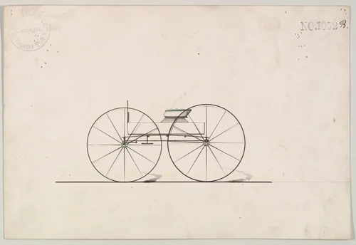 Design for Wagon, no. 1052b by Brewster & Co., drawing, 1850-1870