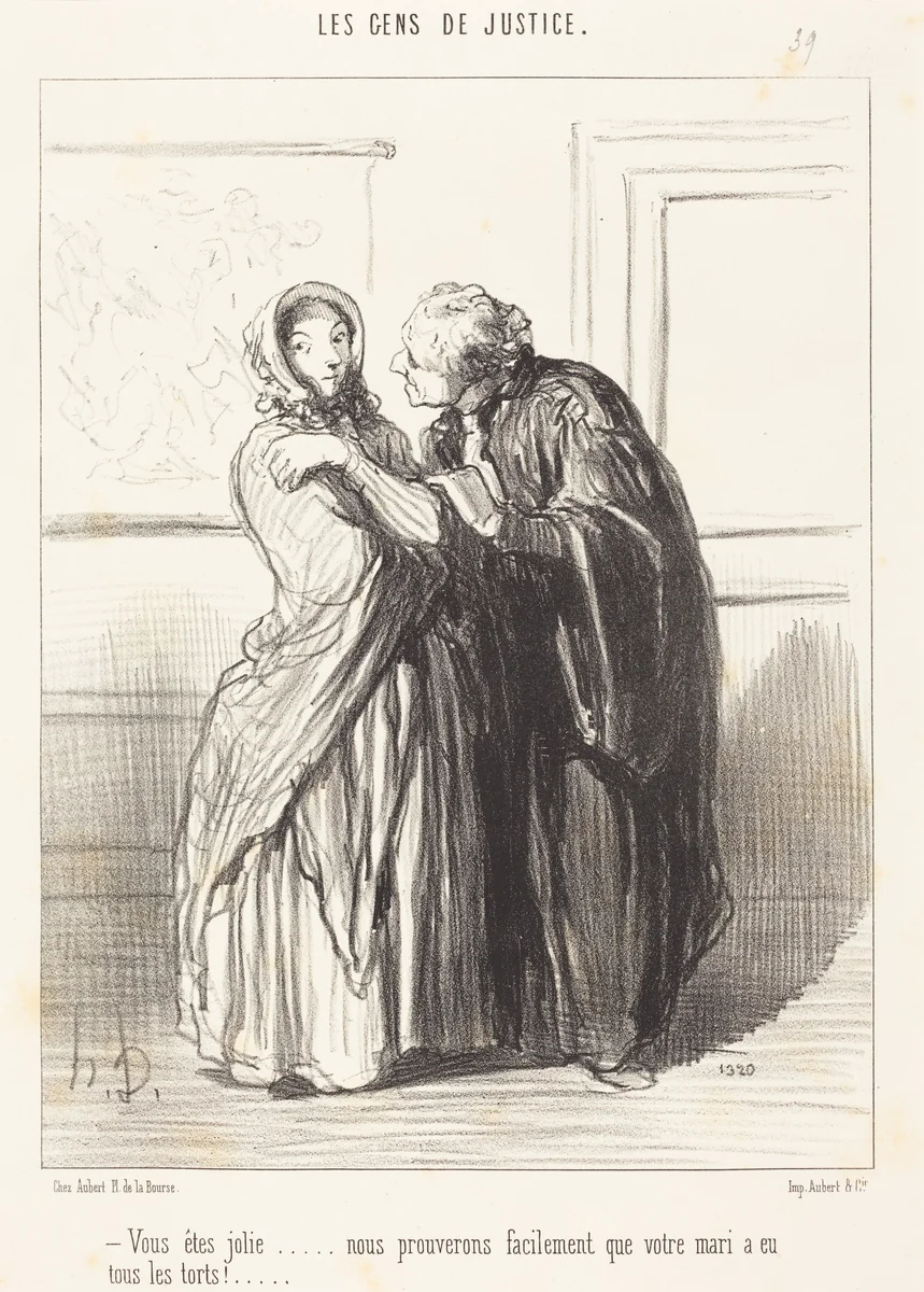 Vous êtes jolie... by Honoré Daumier, print, 1848