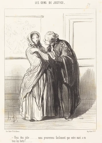 Vous êtes jolie... by Honoré Daumier, print, 1848