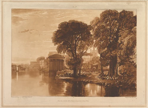 Isleworth (Liber Studiorum, part XIII, plate 63) by Joseph Turner, print, 1819
