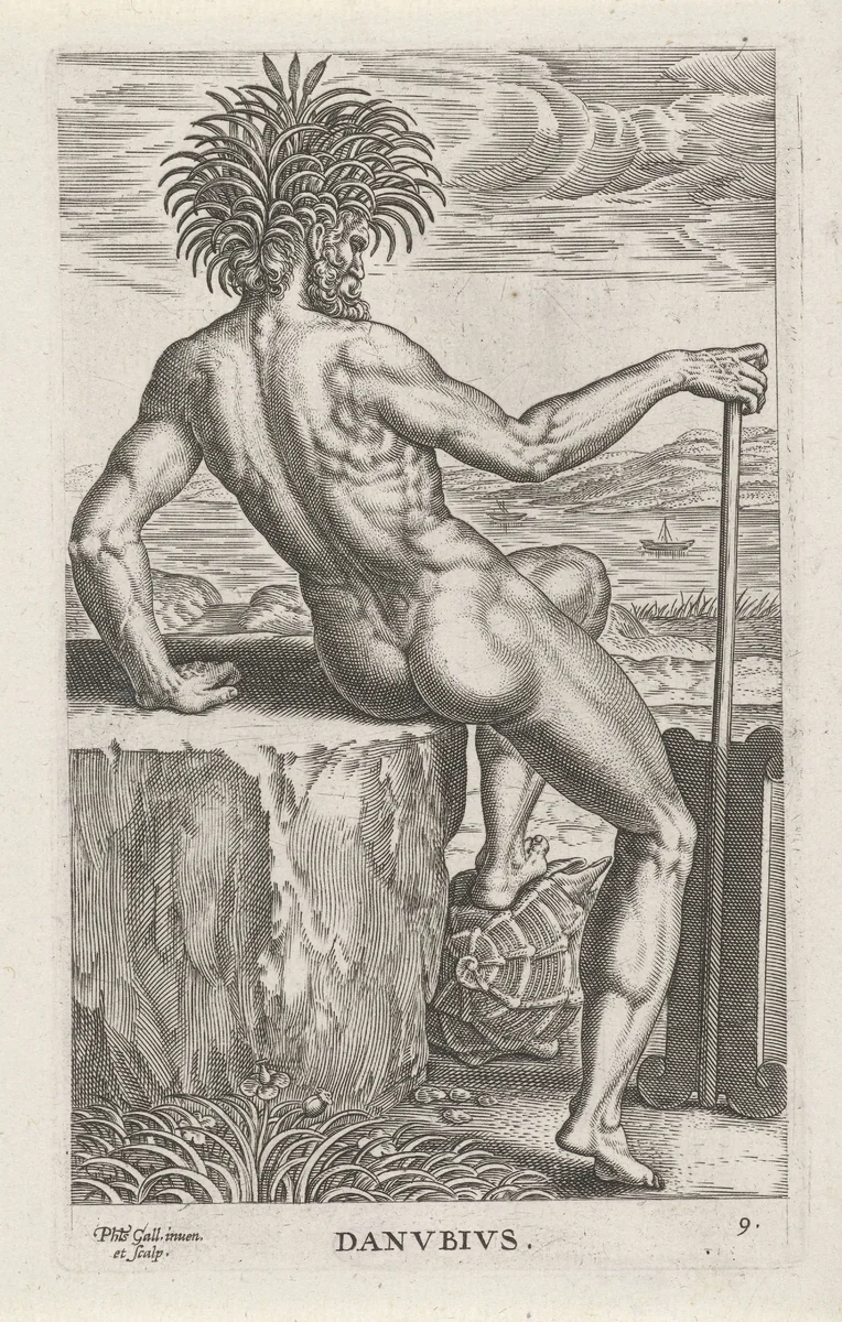 Riviergod Danubius by Unknown, print, 1586
