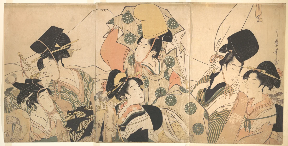 Narihira's Journey to the East by Kitagawa Utamaro (喜多川歌麿), print, 1787-1807