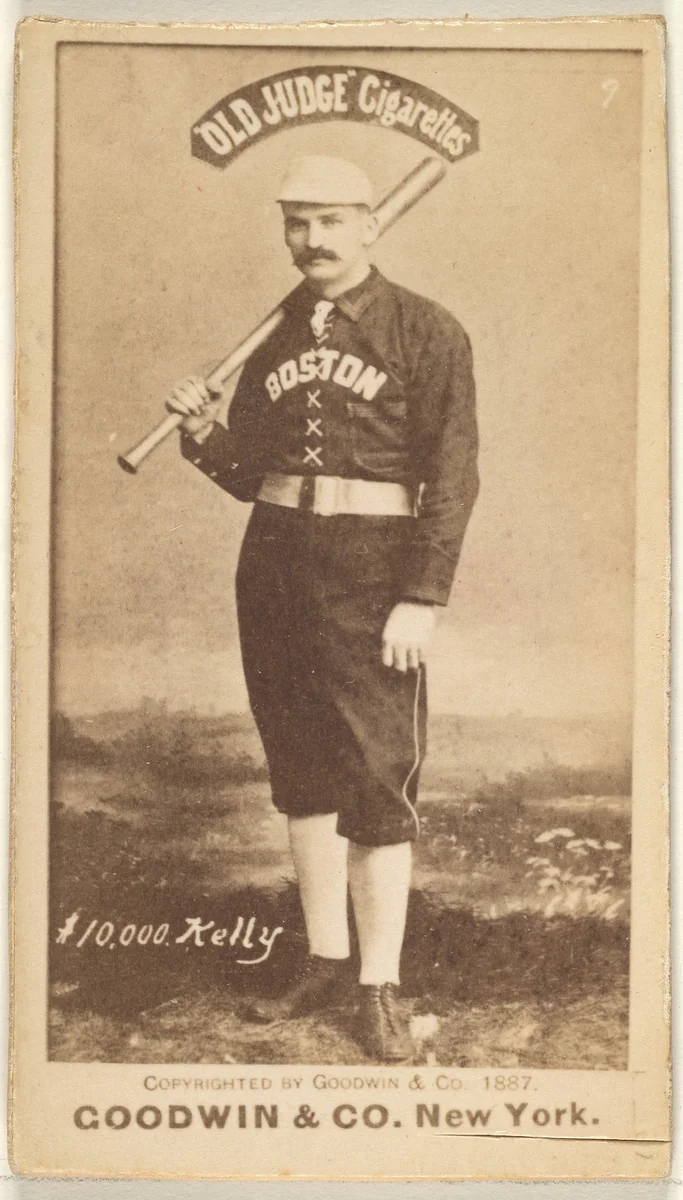 "$10,000" Kelly, Boston, from the Old Judge series (N172) for Old Judge Cigarettes by Goodwin & Company, photograph, 1887