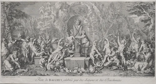 The Four Festivals: Festival of Bacchus by Claude Gillot, print, 1693-1722