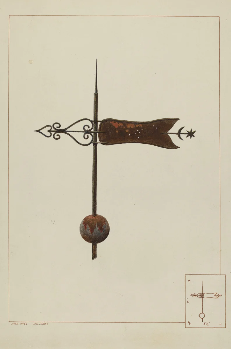 Weather Vane by John B. Moll, index of american design, 1938