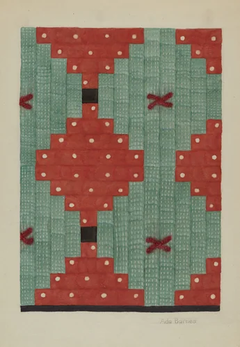 Log Cabin Quilt by Ada Barnes, index of american design, 1941