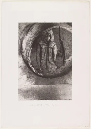 And Beyond, the Astral Idol, the Apotheosis (Et là-bas l'idole astrale, l'apothéose) from Dreams (Songes) by Odilon Redon, print, 1891