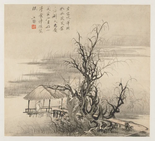 Album of Landscapes: Leaf 7 by Wang Gai (王槩), painting, 1677
