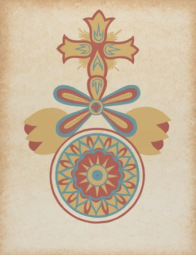 Santa Barbara Mission Doorway Design from the portfolio "Decorative Art of Spanish California" by American 20th Century, index of american design, 1935-1942