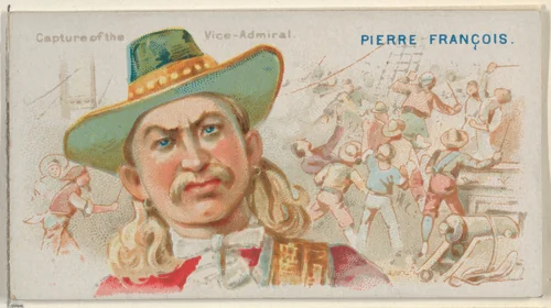 Pierre François, Capture of the Vice-Admiral, from the Pirates of the Spanish Main series (N19) for Allen & Ginter Cigarettes by Allen & Ginter, print, 1886-1891