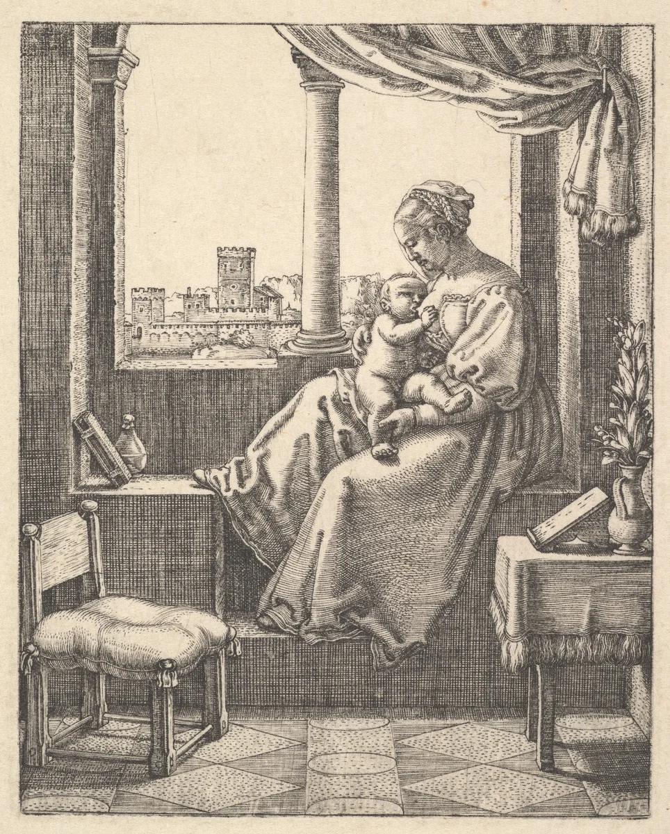 The Virgin at the Window by Barthel Beham, print, 1502-1540