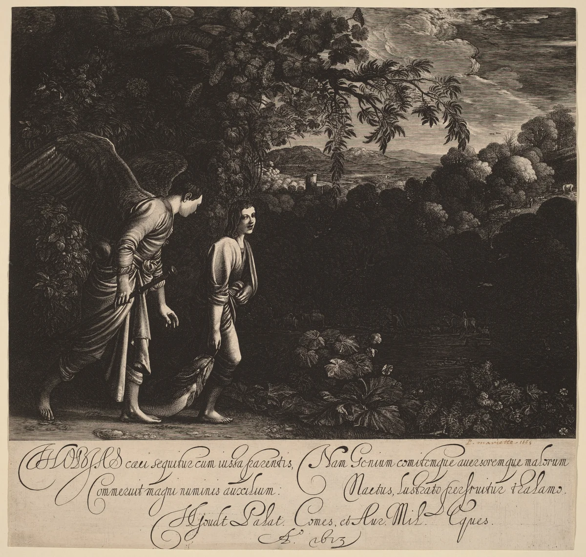 Tobias and the Angel (The Large Tobias) by Hendrik Goudt
Adam Elsheimer, print, 1613