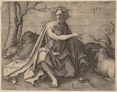 Saint John the Baptist in the Desert by Lucas van Leyden, print, 1513