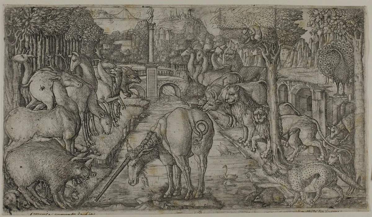 The Unicorn Purifying a Source by Jean Duvet, print, 1505-1570