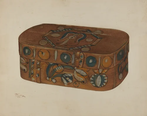 Pa. German Cap Box by Rolland Livingstone, index of american design, 1941