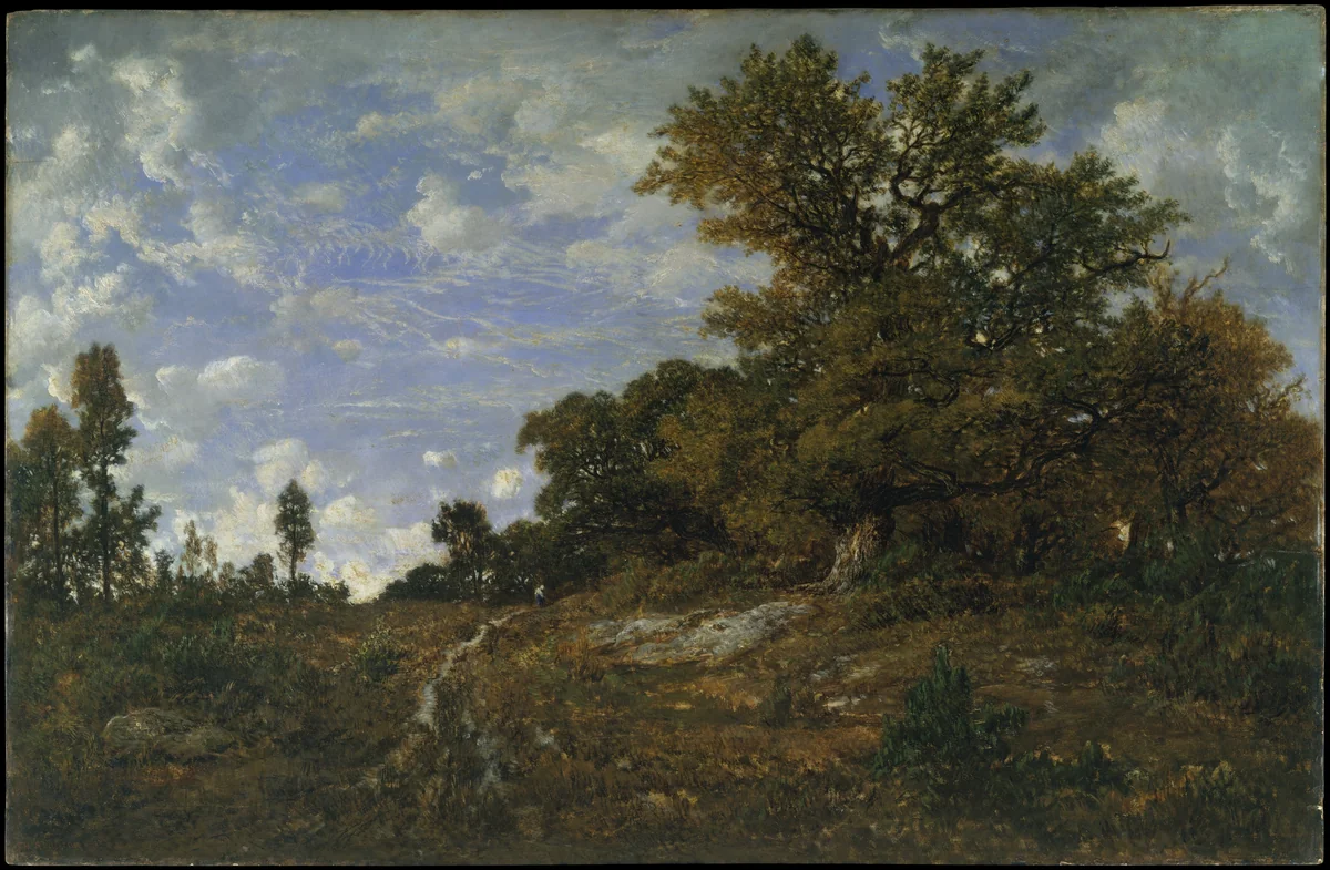The Edge of the Woods at Monts-Girard, Fontainebleau Forest by Théodore Rousseau, painting, 1852-1854