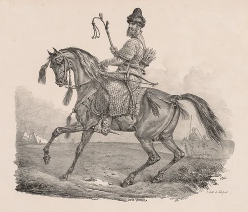 Cossack Cavalier by Carle Vernet, print, 1815-1825