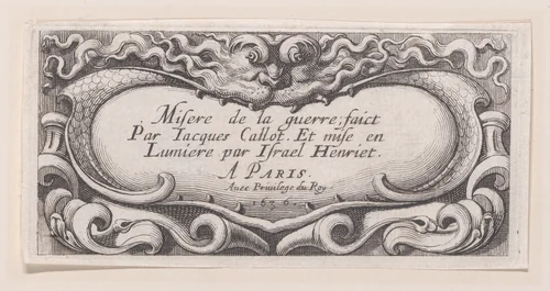 Frontispiece, from "Les Petites Misères de la Guerre" (The Little Miseries of War) by Abraham Bosse, print, 1636