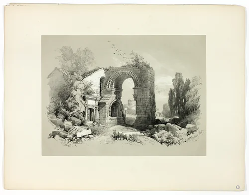 Aliscamps, W. Arles, from Picturesque Selections by James Duffield Harding, print, 1860