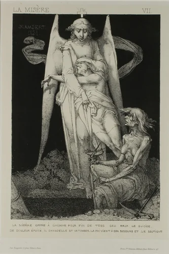 Plate Seven from Misery by Charles Rambert, print, 1851