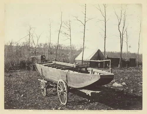 Pontoon Boat, Brandy Station, Virginia by Timothy O'Sullivan, photograph, 1864