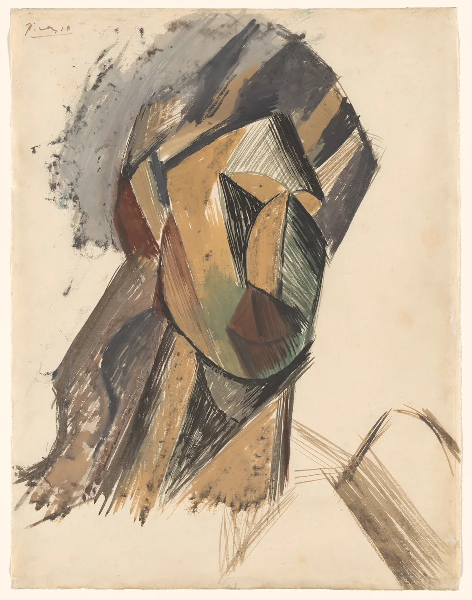 Head of a Woman by Pablo Picasso, drawing, 1909