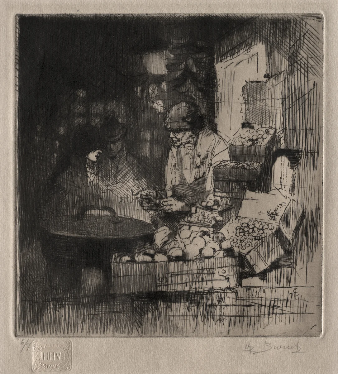 The Chestnut Seller by Auguste Brouet, print, 1902-1941