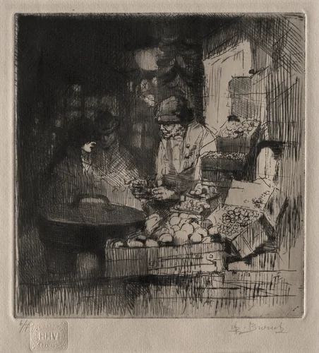 The Chestnut Seller by Auguste Brouet, print, 1902-1941