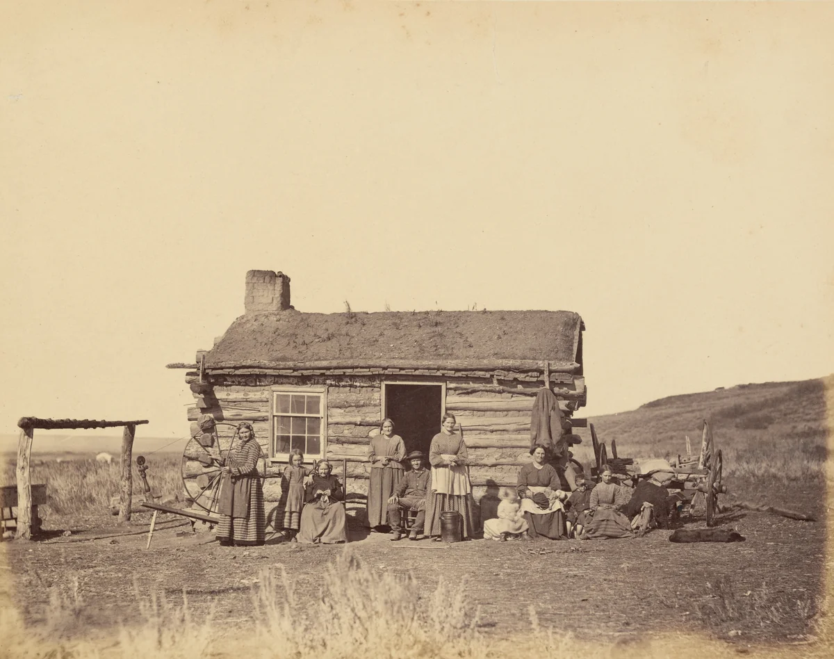 Plate 48. Mormon Family, Great Salt Lake Valley by Andrew Joseph Russell, photograph, 1869