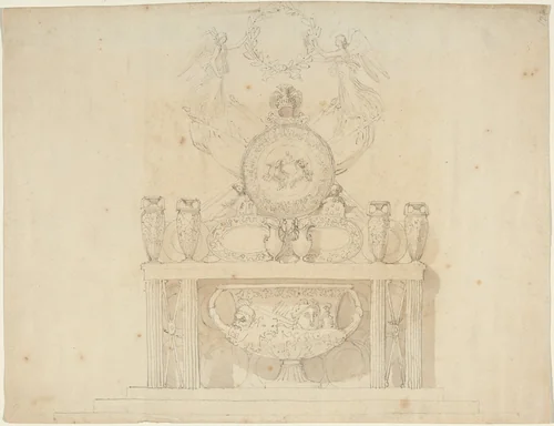 Study for Decorations of Buckingham Palace by John Flaxman, drawing, 1820-1826