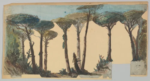 Design for a Stage Set by Eugène Cicéri, drawing, 1830-1890