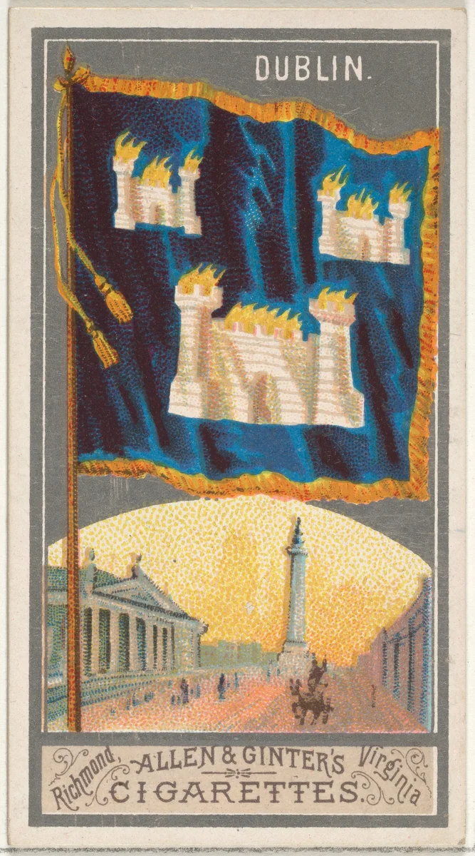 Dublin, from the City Flags series (N6) for Allen & Ginter Cigarettes Brands by Allen & Ginter, print, 1887