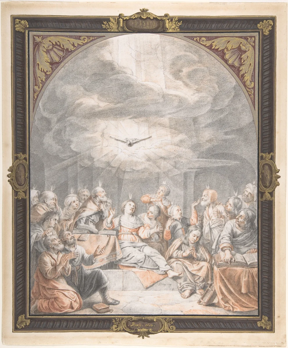 The Pentecost by Salomon de Bray, drawing, 1612-1664