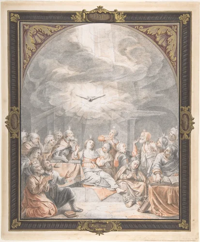 The Pentecost by Salomon de Bray, drawing, 1612-1664