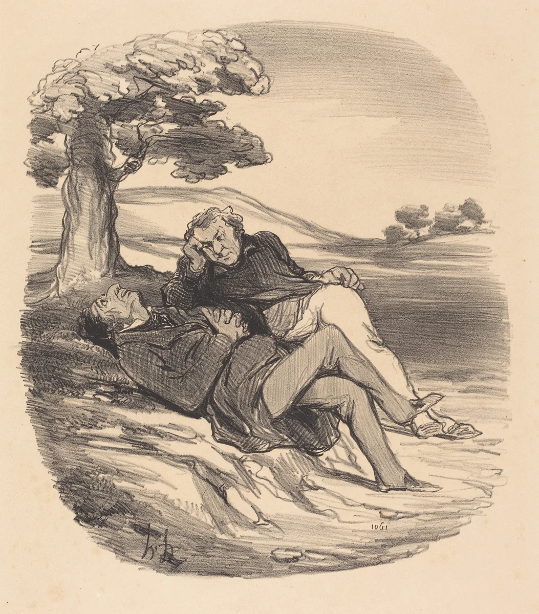 Doux loisir d'un quincailler retiré di commerce... by Honoré Daumier, print, 1848